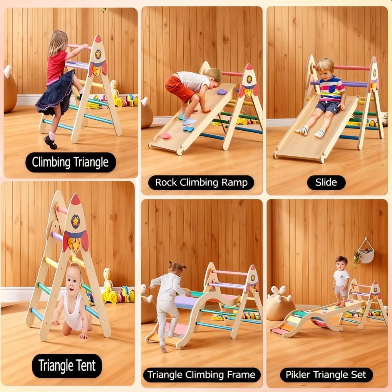 Rocket Climb Montessori Triangle Play Gym