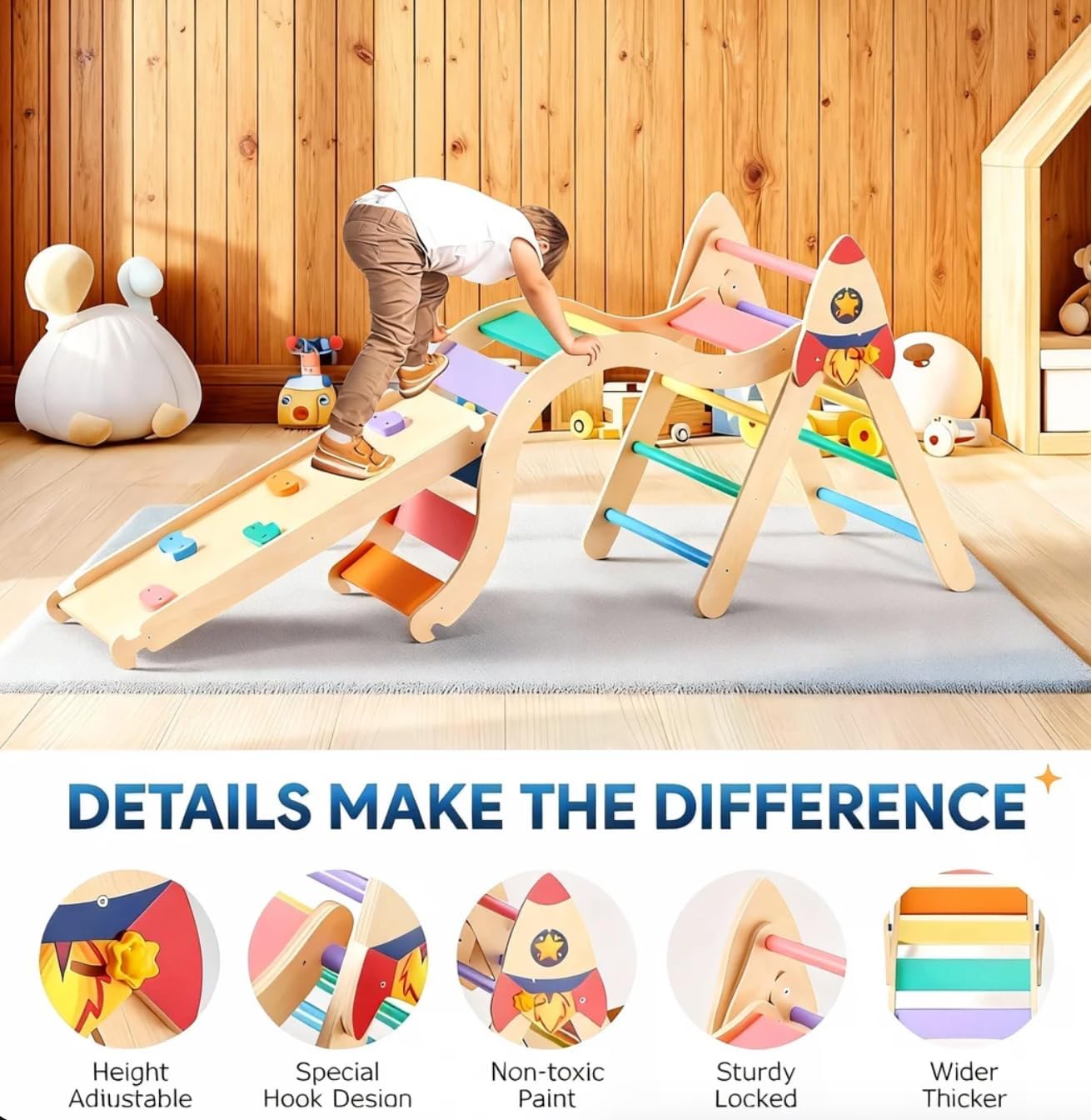 Rocket Climb Montessori Triangle Play Gym