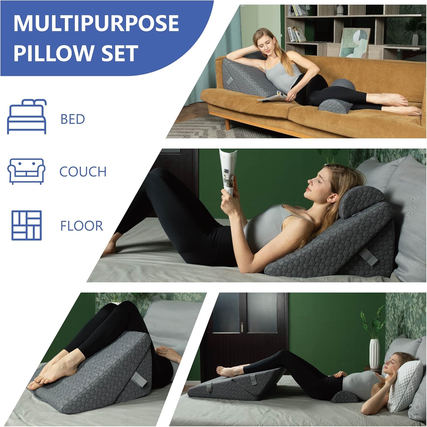 Adjustable Memory Foam Wedge Pillow
