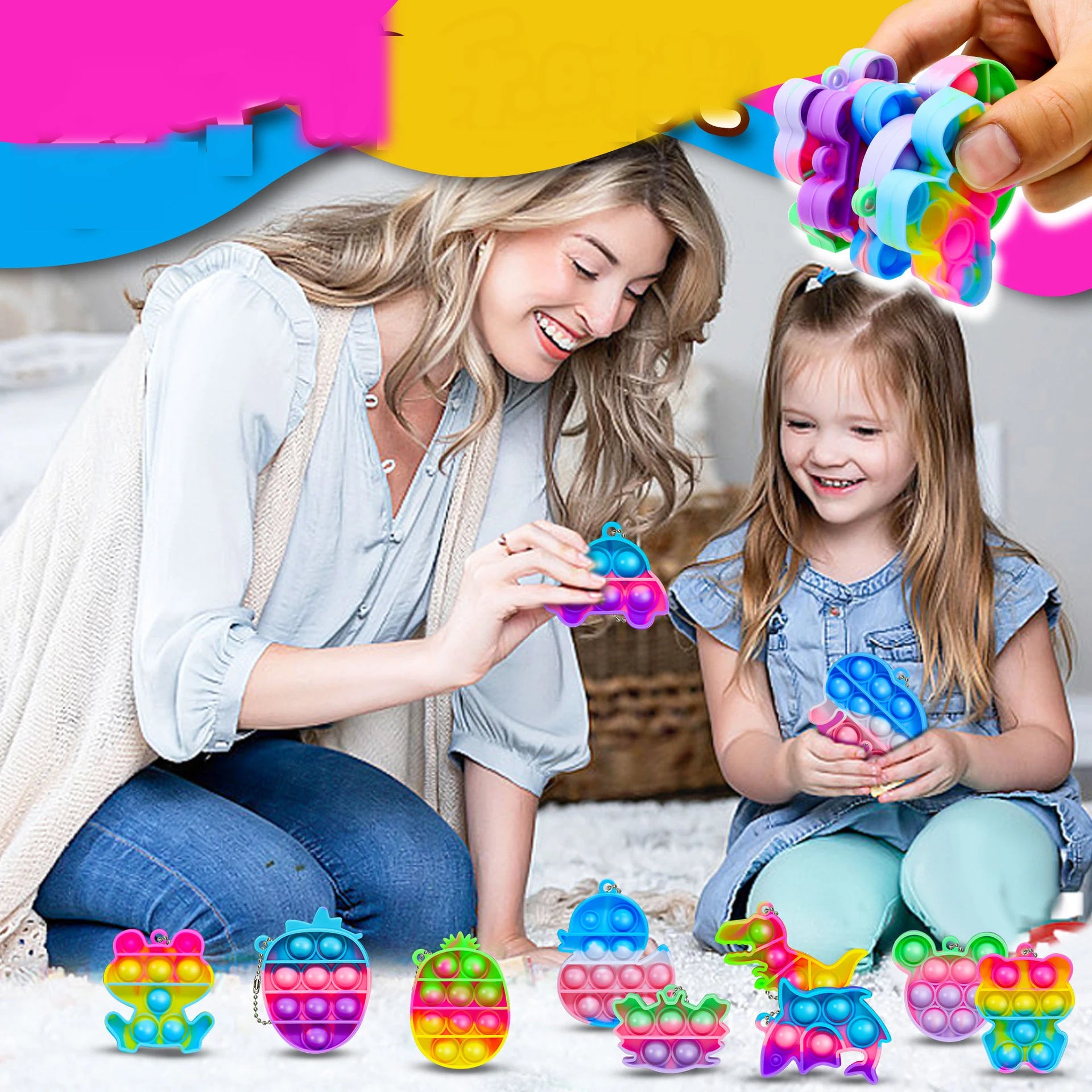 Rainbow Pop Keychain Fidget